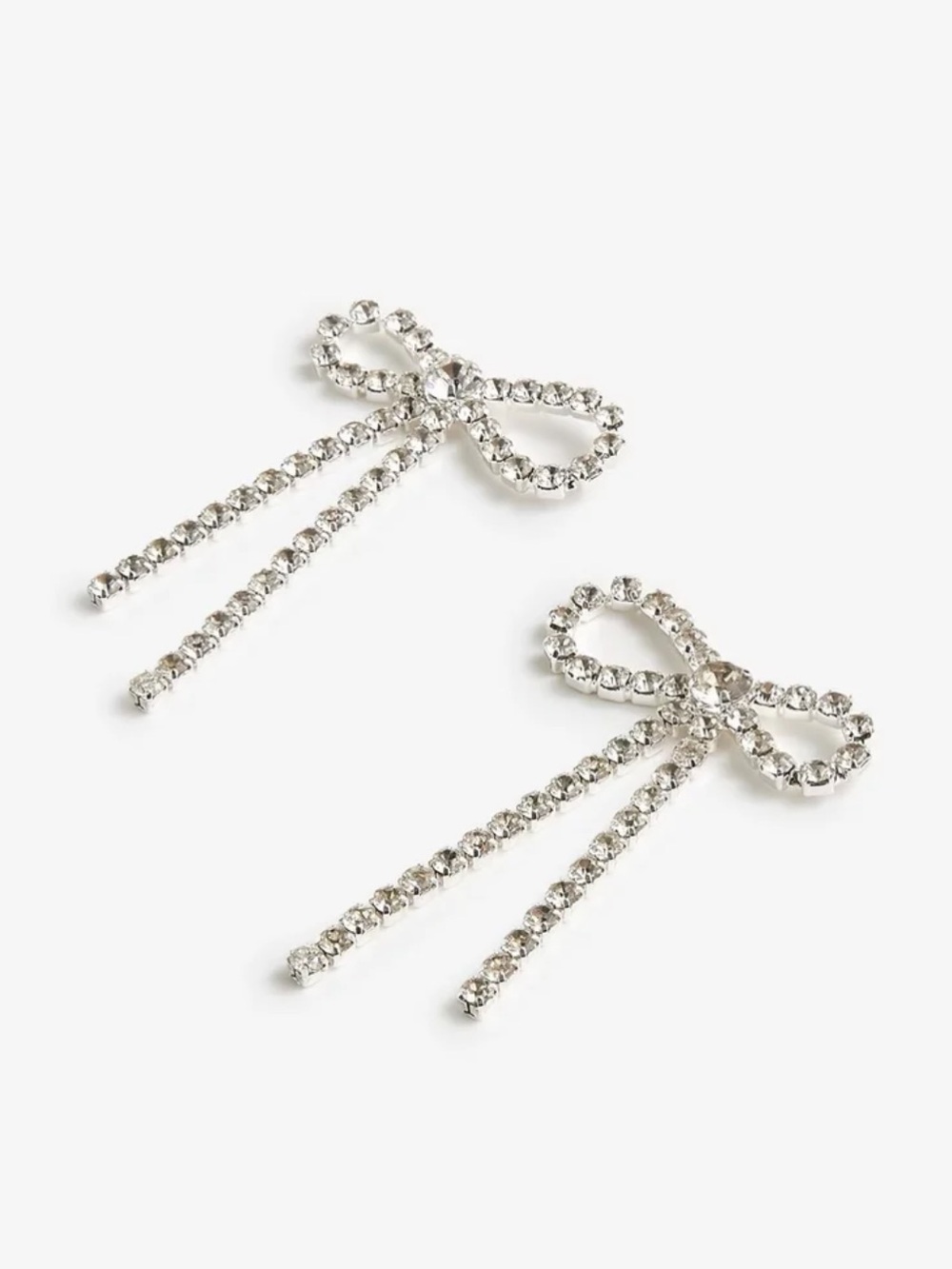 NWT J. Crew Factory Crystal Bow Statement Earrings
